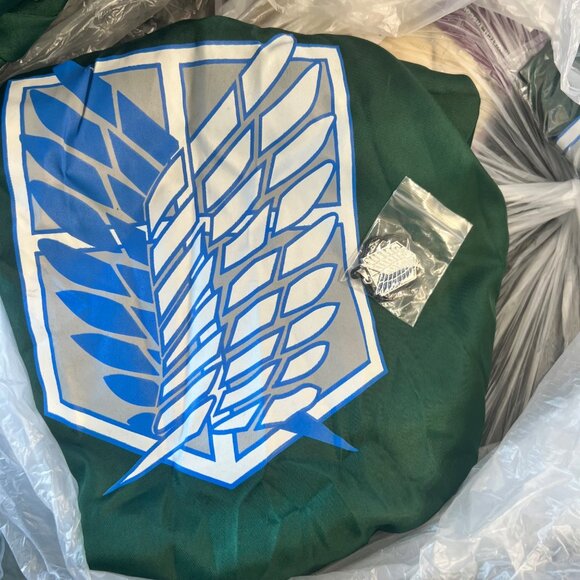 Anime Attack On Titan Green Hooded cape hooded Cloak Set - Picture 13 of 13